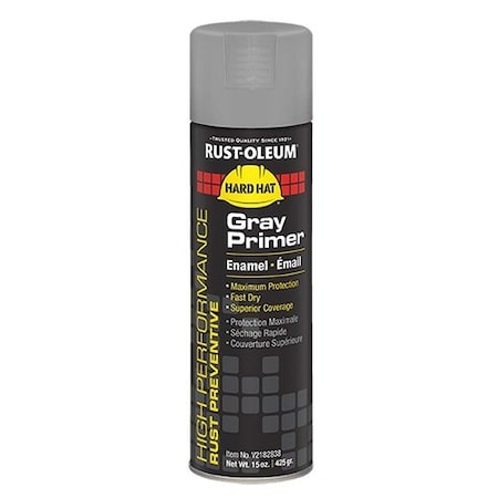 Rustoleum Enamel Spray Paint Primer; Rust Preventive; Gray Primer; Aerosol Can; 15 Oz; Industrial V2182838 HP GRAY PRIMER